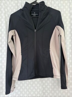 Danskin Black Active Jacket with Light Pink Side Panels